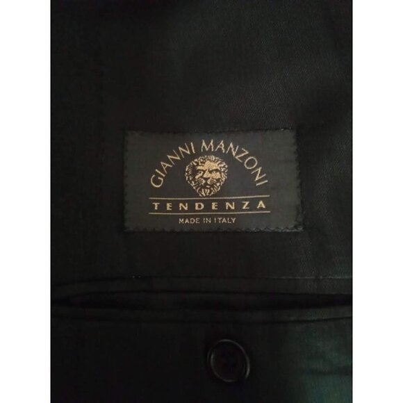 Gianni Manzoni Tendenza Black Single Breasted Italian Wool Blazer Sz 44R - Picture 7 of 9